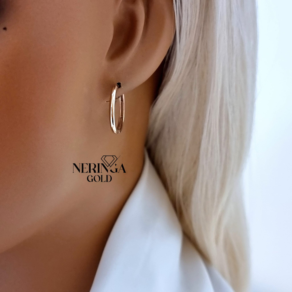 Rose gold hoop earrings #66167