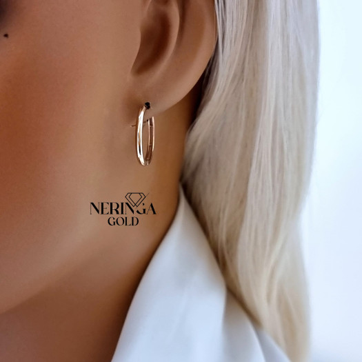 Rose gold hoop earrings #66167