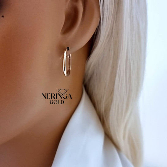 Rose gold hoop earrings #66167
