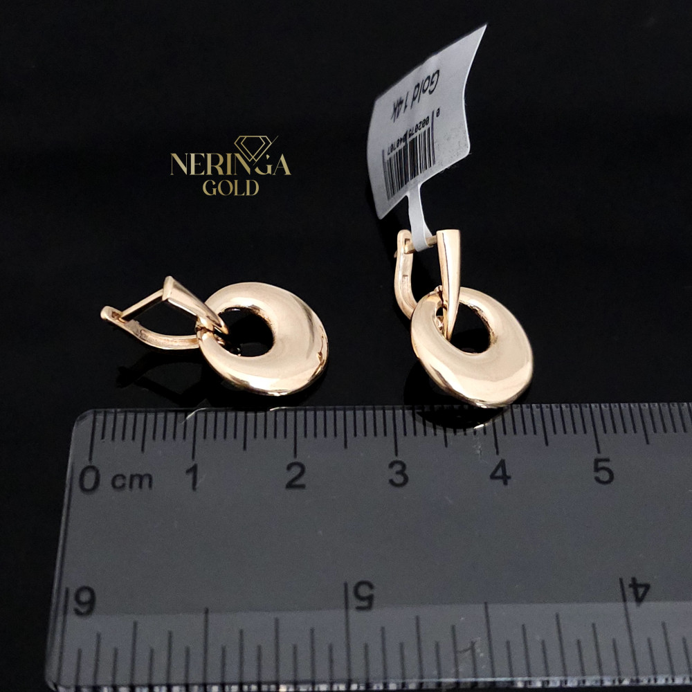 Rose gold english lock earrings #65831