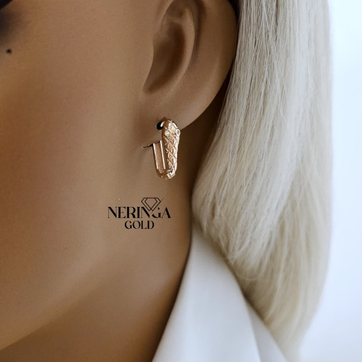 Rose gold earring #66237