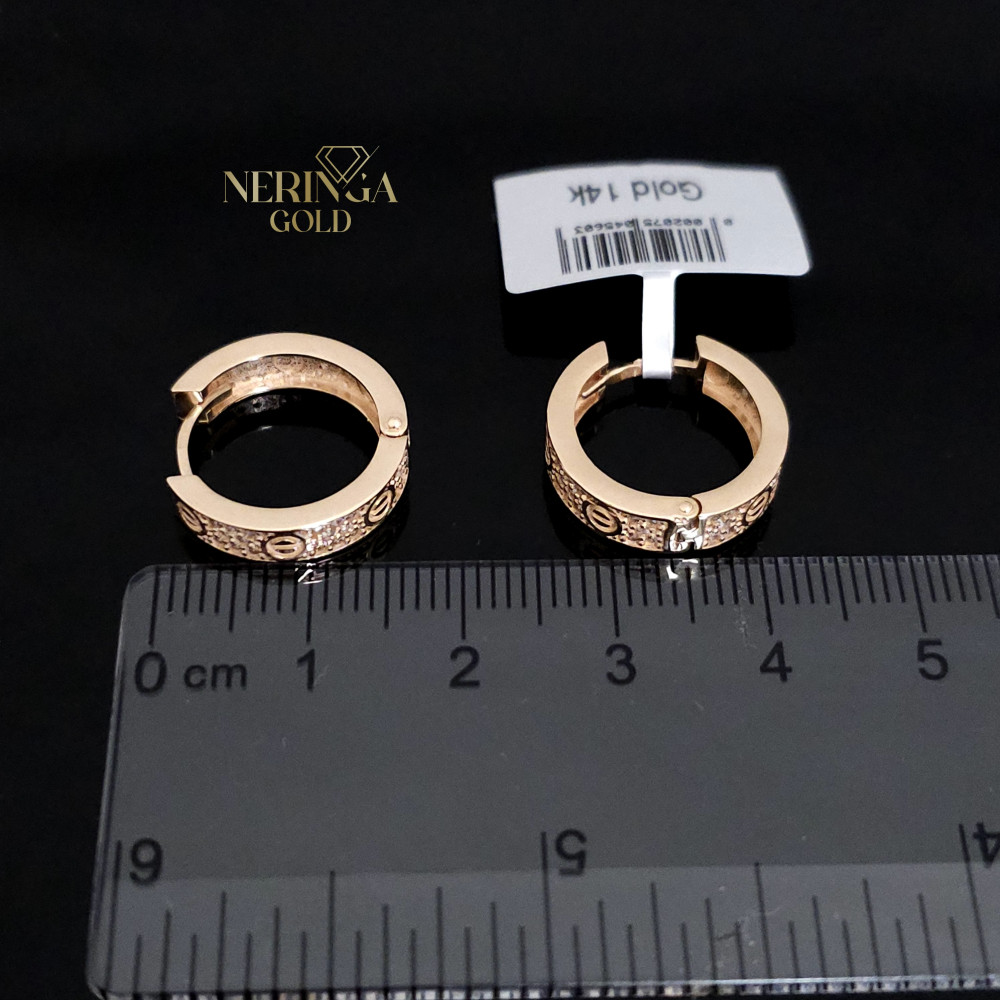 Rose gold hoop earrings #66180