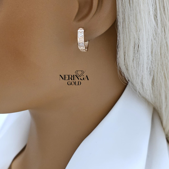 Rose gold hoop earrings #66180