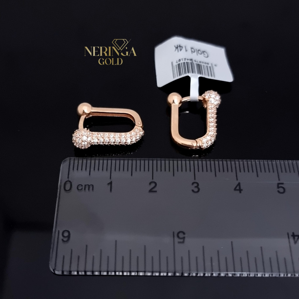 Rose gold earring #66874