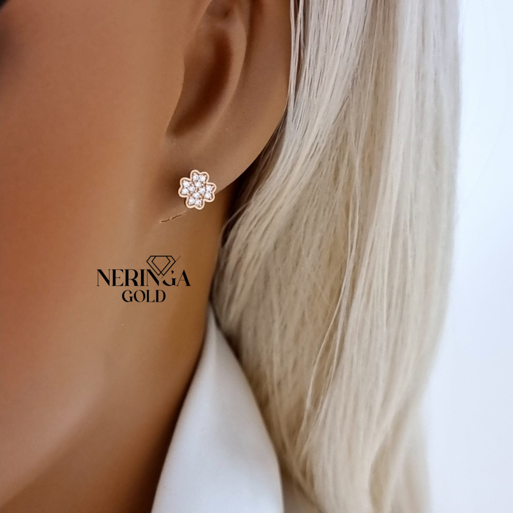 Rose gold stud earrings #69618