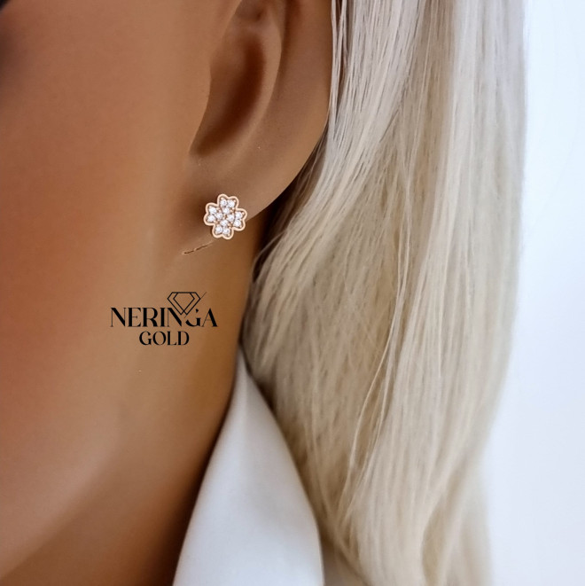 Rose gold stud earrings #69618
