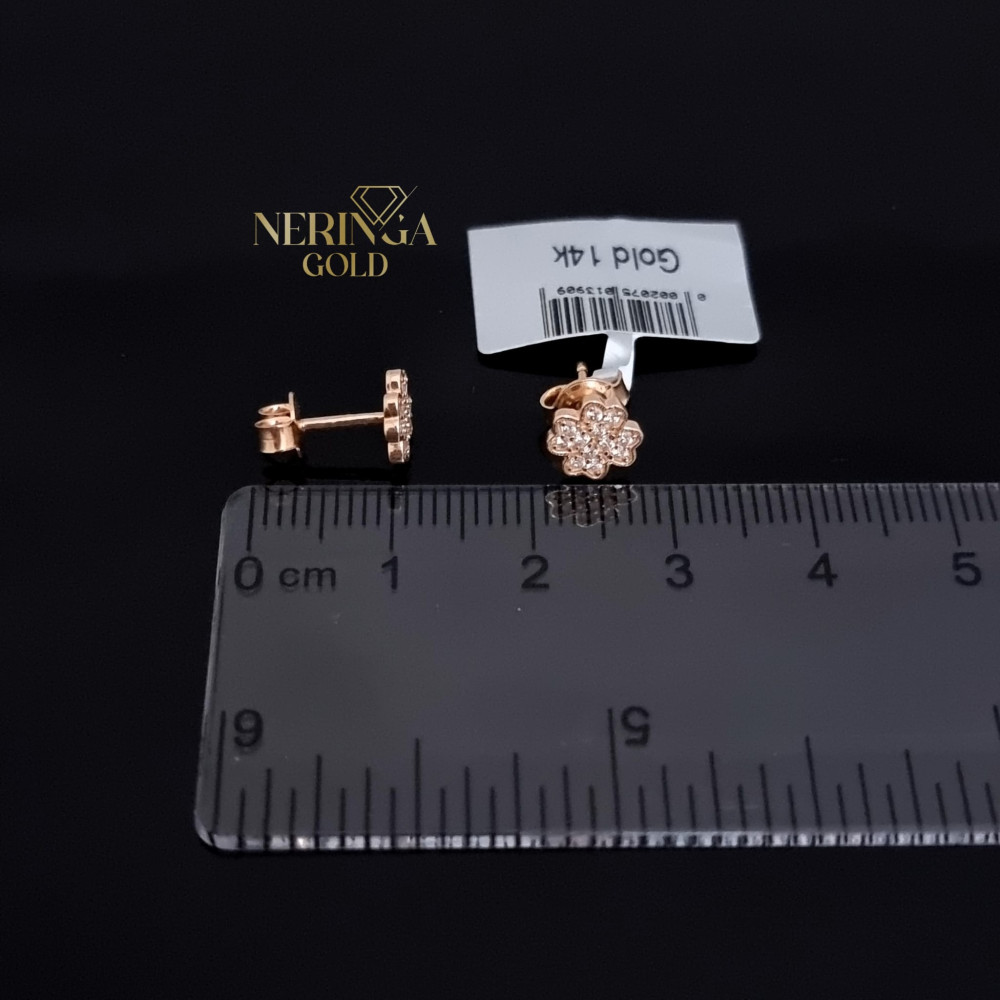 Rose gold stud earrings #69618