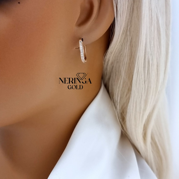 Rose gold hoop earrings #63713