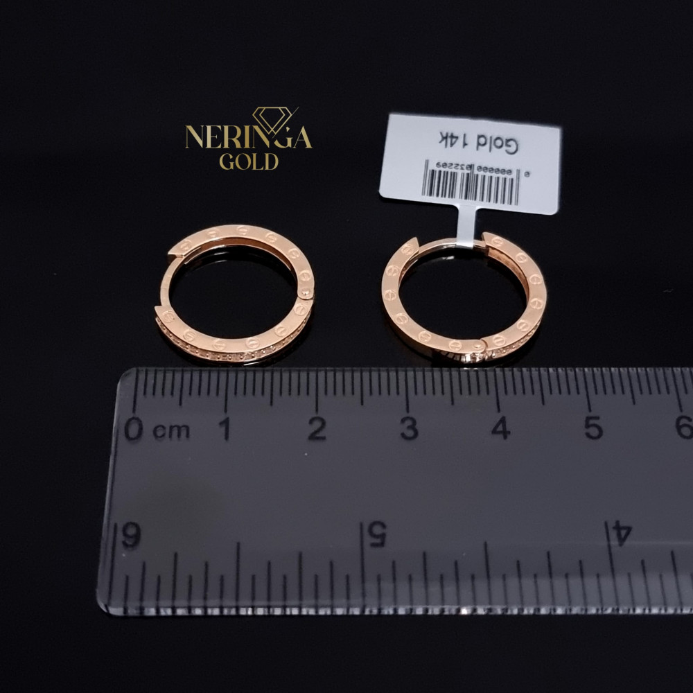 Rose gold hoop earrings #66182