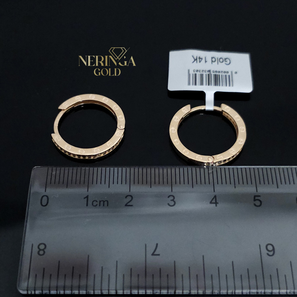 Rose gold hoop earrings #66178