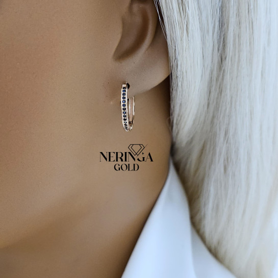 Rose gold hoop earrings #66177