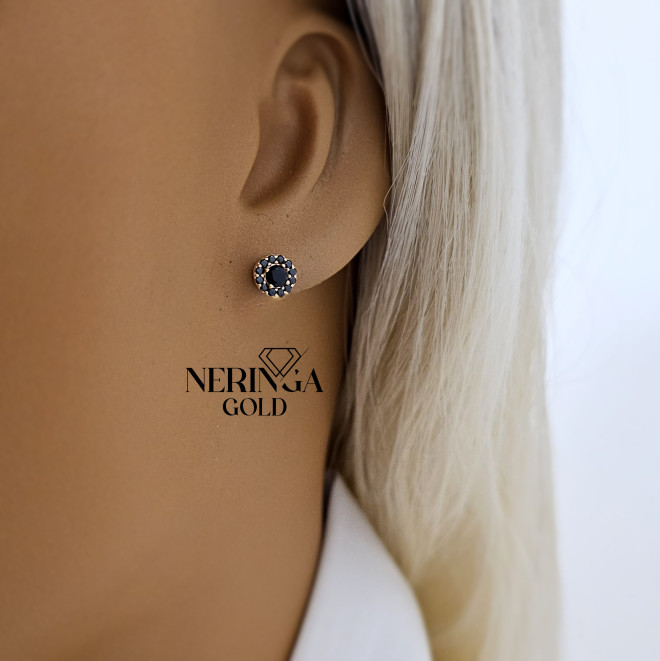 Rose gold stud earrings #69615