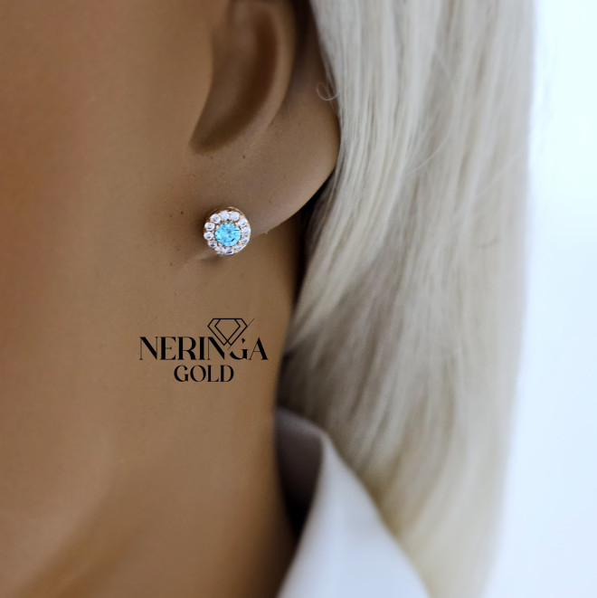 Rose gold stud earrings #68208