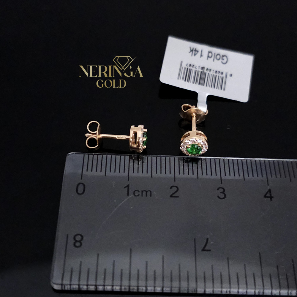 Rose gold stud earrings #68203