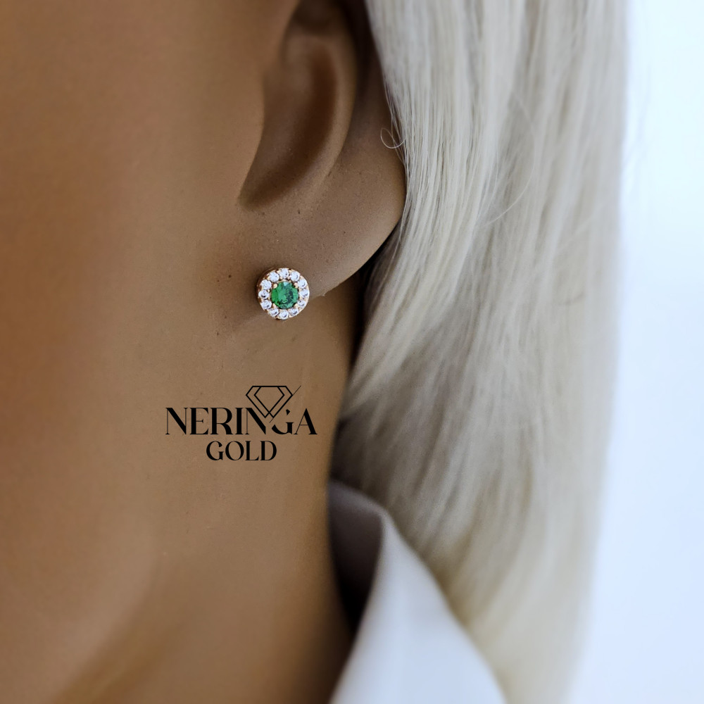 Rose gold stud earrings #68203