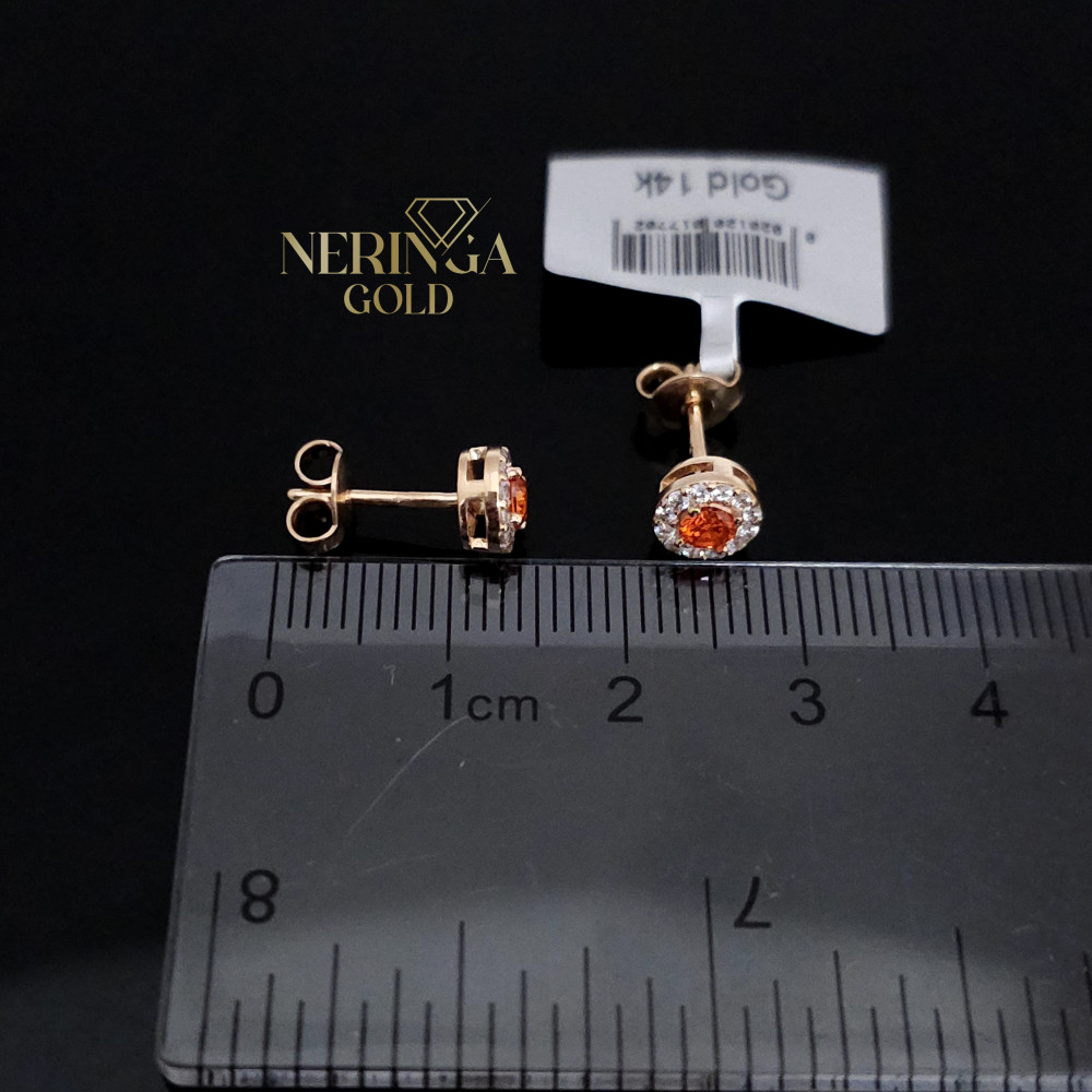 Rose gold stud earrings #68205