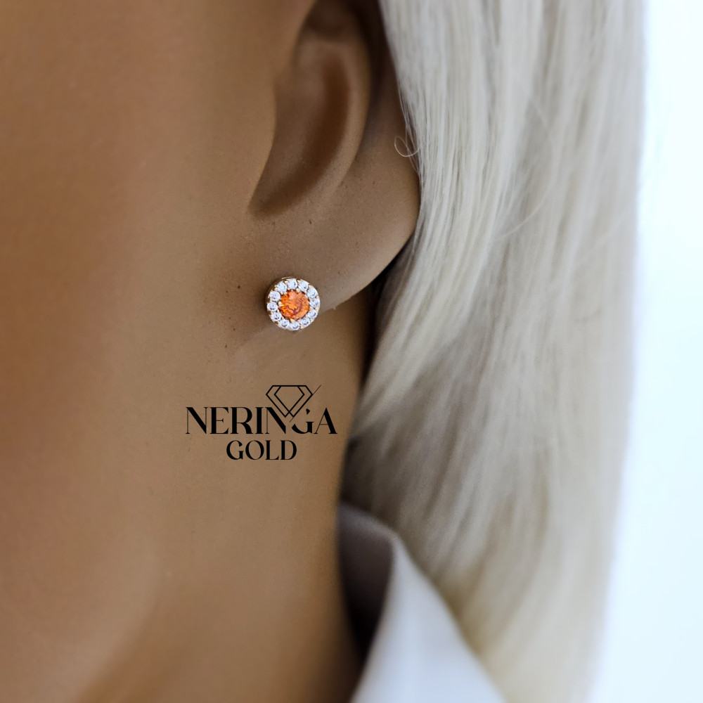 Rose gold stud earrings #68205