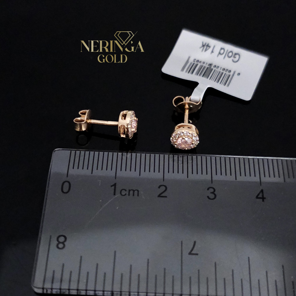 Rose gold stud earrings #68209