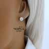 Rose gold stud earrings #68209