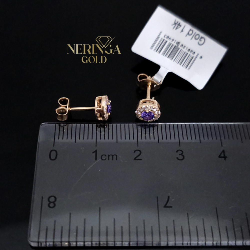 Rose gold stud earrings #68207