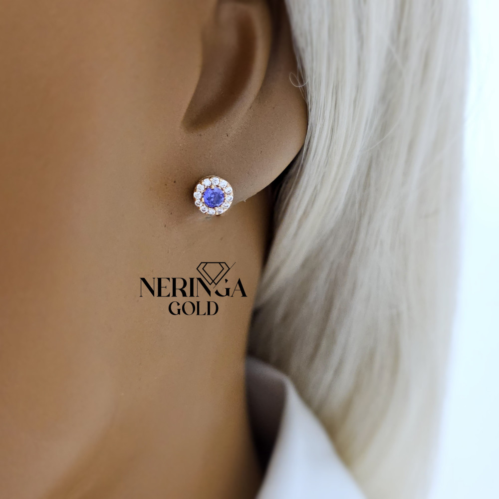 Rose gold stud earrings #68207