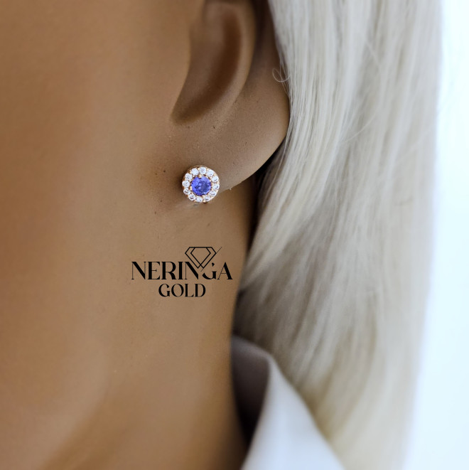 Rose gold stud earrings #68207