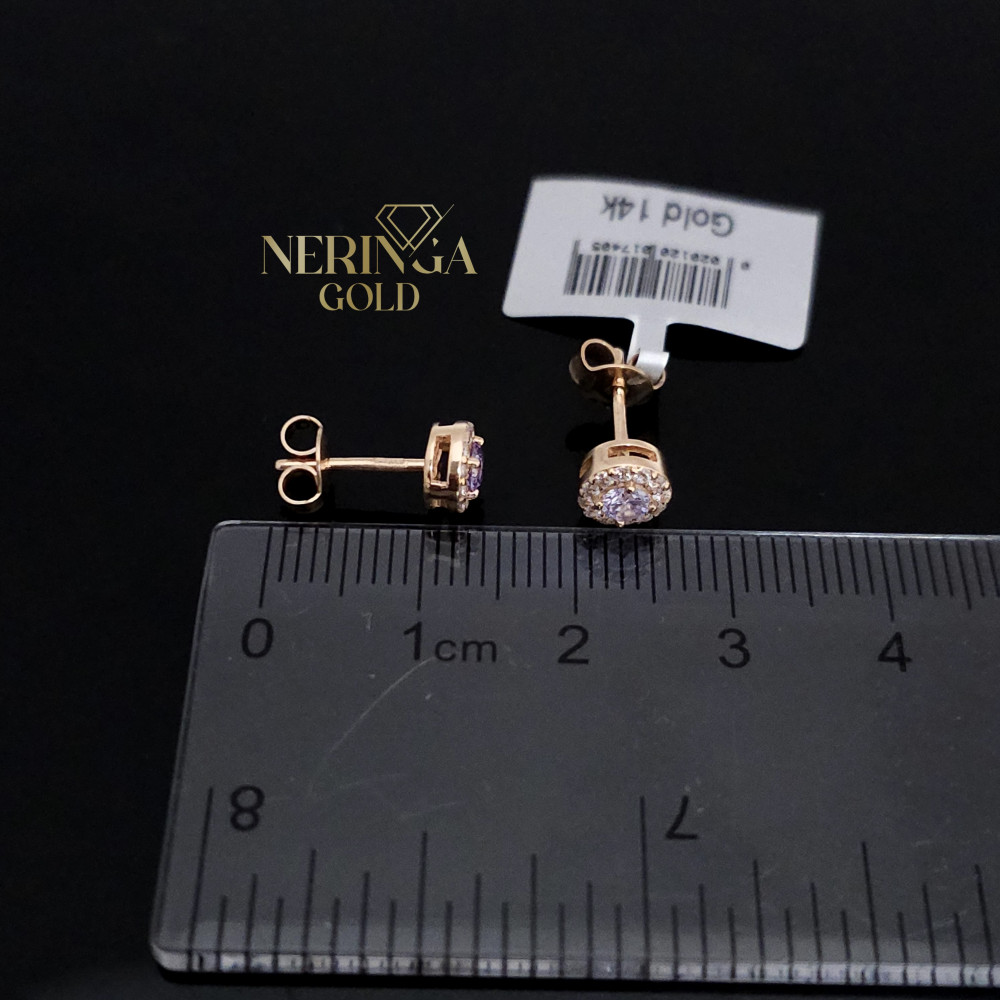 Rose gold stud earrings #68206