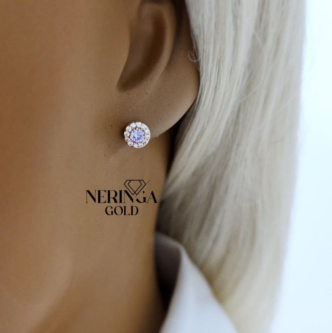 Rose gold stud earrings #68206
