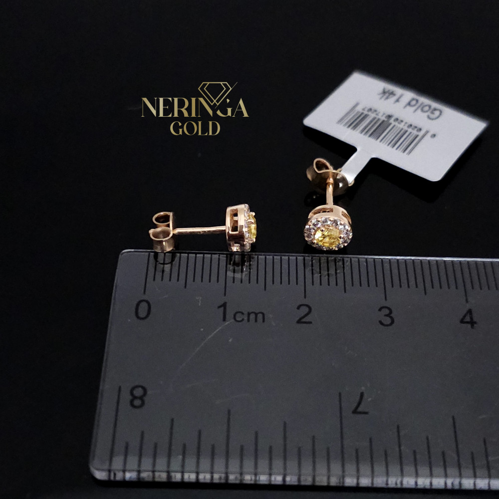Rose gold stud earrings #68210