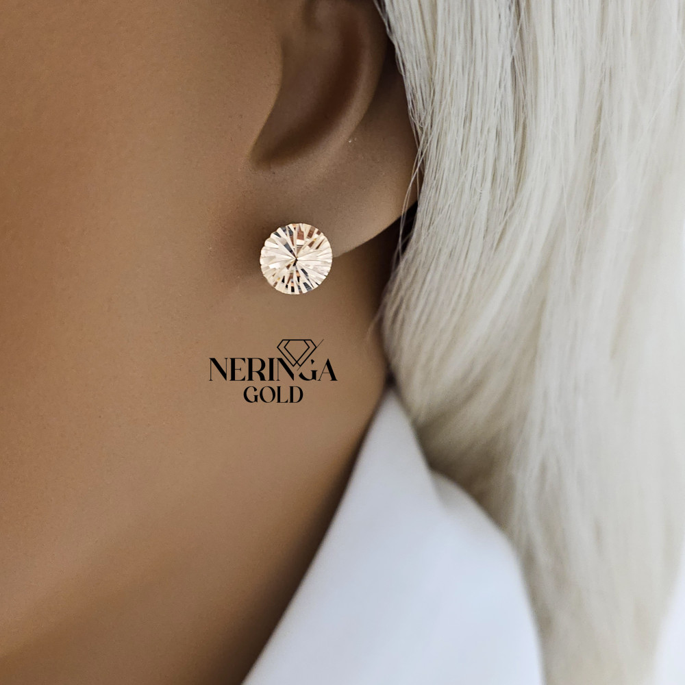 Rose gold stud earrings #68065