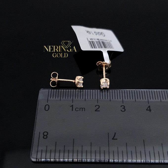 Rose gold stud earrings #63660