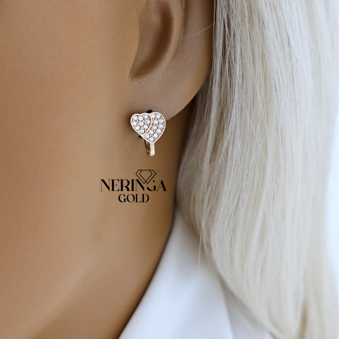 Rose gold children earrings #63096