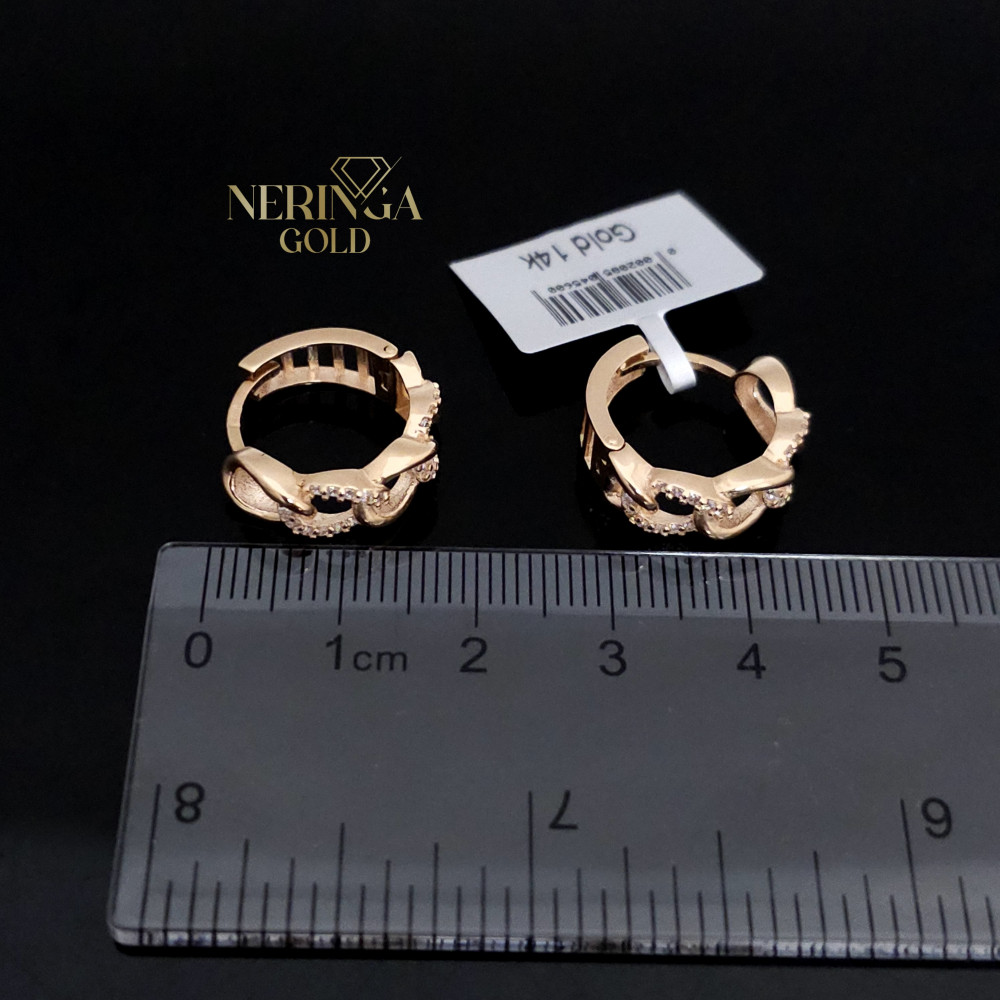 Rose gold hoop earrings #66173