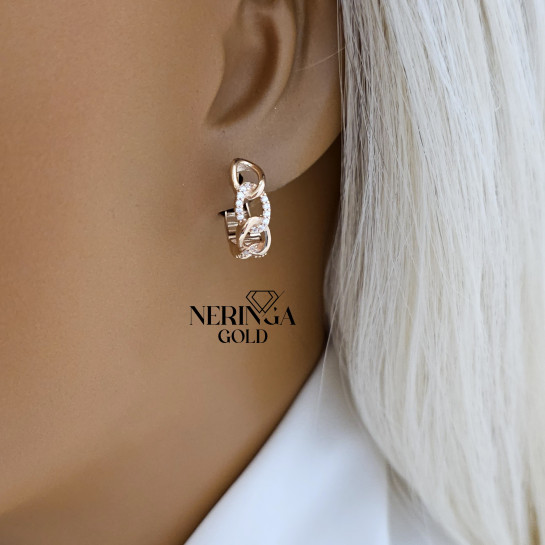 Rose gold hoop earrings #66173