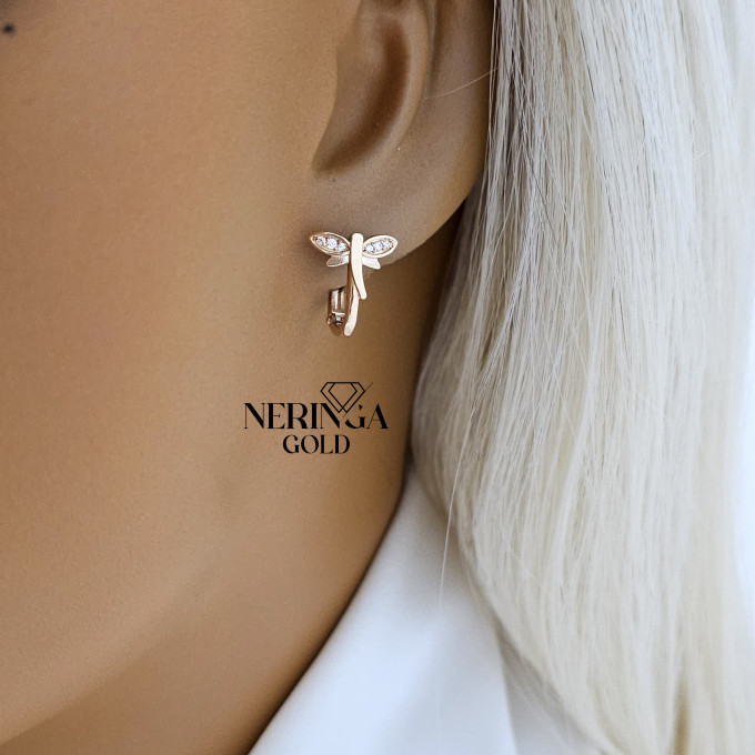 Rose gold children earrings #63098