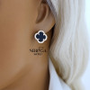 Rose gold english lock earrings #66878