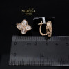 Rose gold english lock earrings #68395
