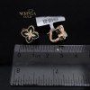 Rose gold english lock earrings #67879