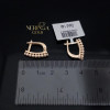 Rose gold english lock earrings #68700