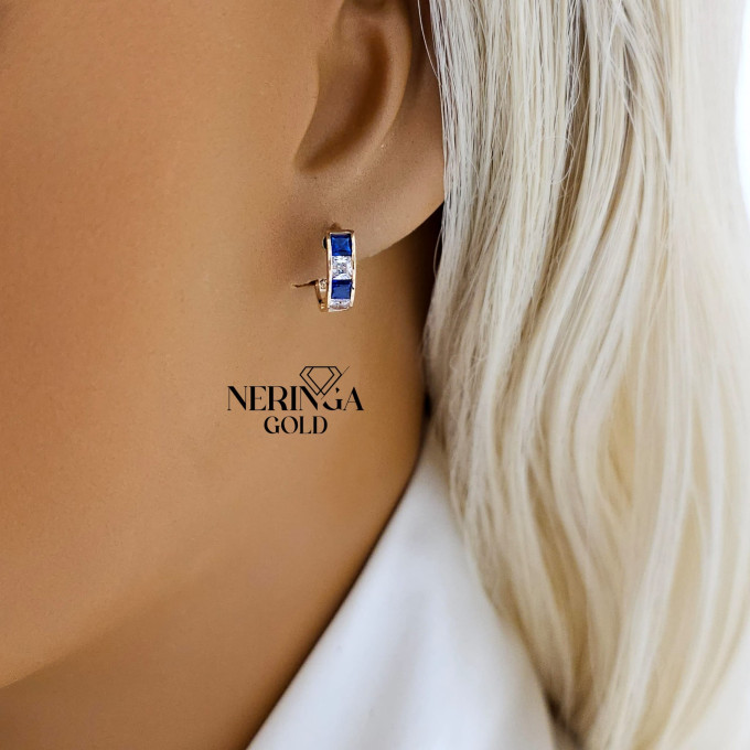 Rose gold children earrings #62077