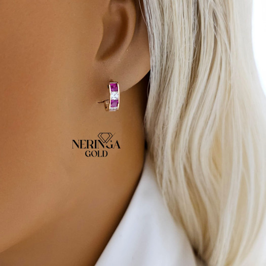 Rose gold children earrings #66886