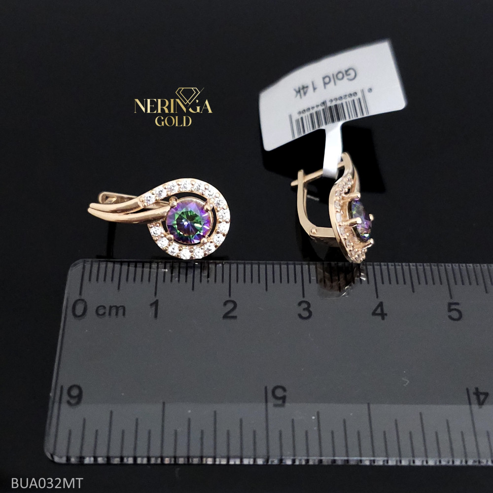 Rose gold english lock earrings #65807