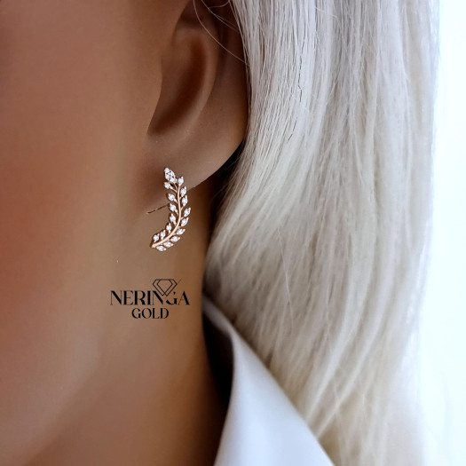 Rose gold stud earrings #68808