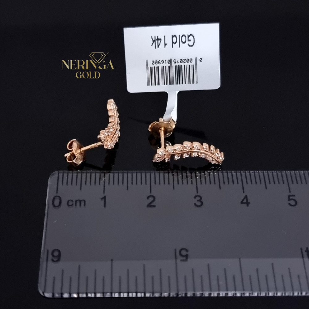 Rose gold stud earrings #68808