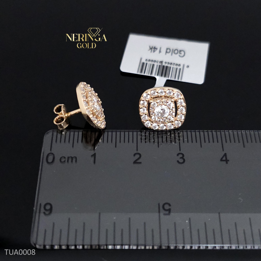 Rose gold stud earrings #68066
