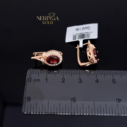 Rose gold english lock earrings #69027