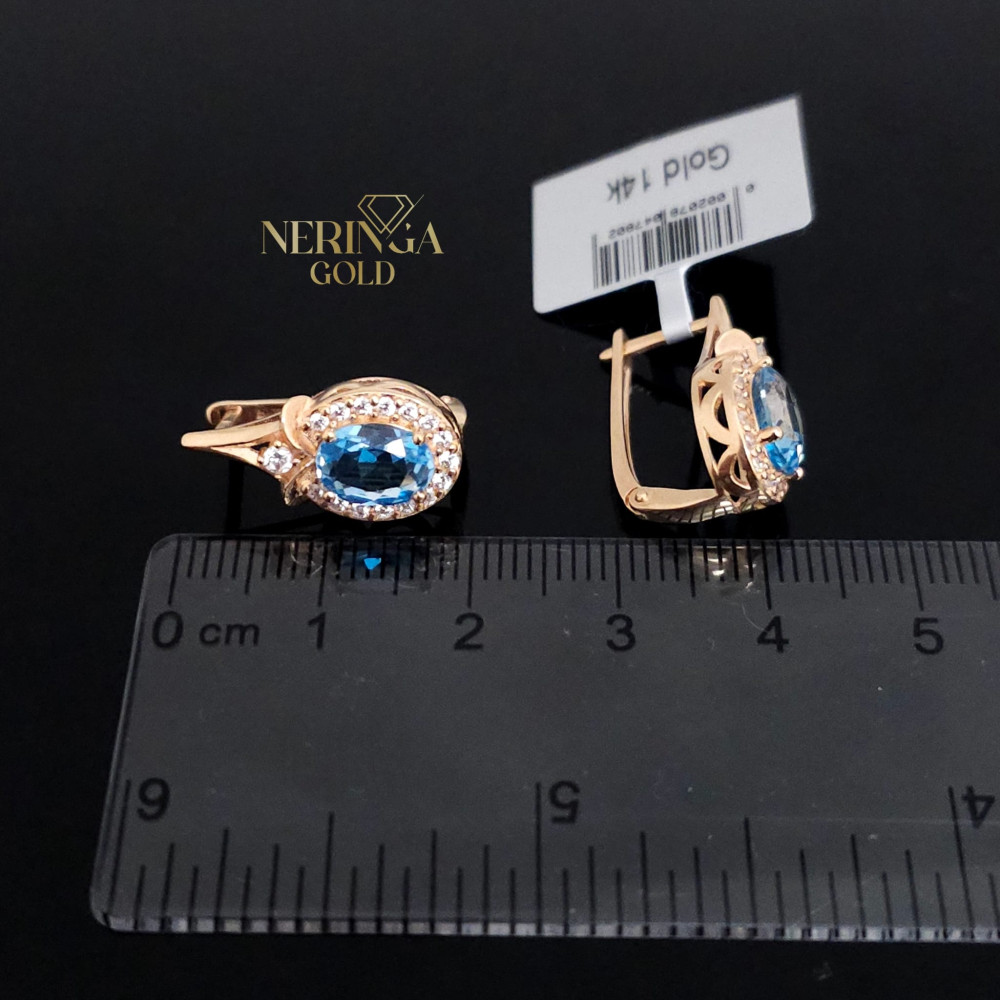 Rose gold english lock earrings #65789