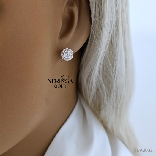 Rose gold stud earrings #68061