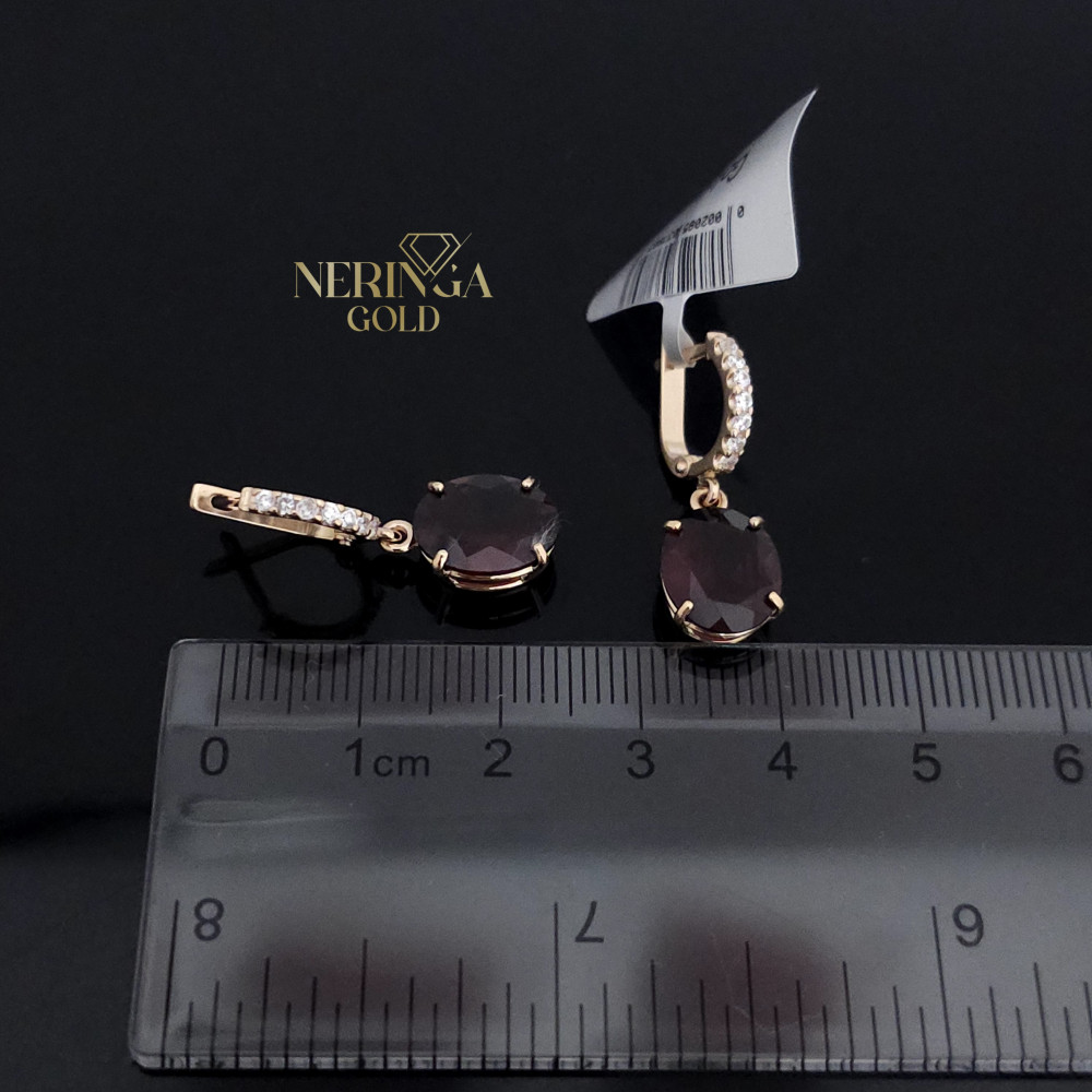 Rose gold english lock earrings #69031