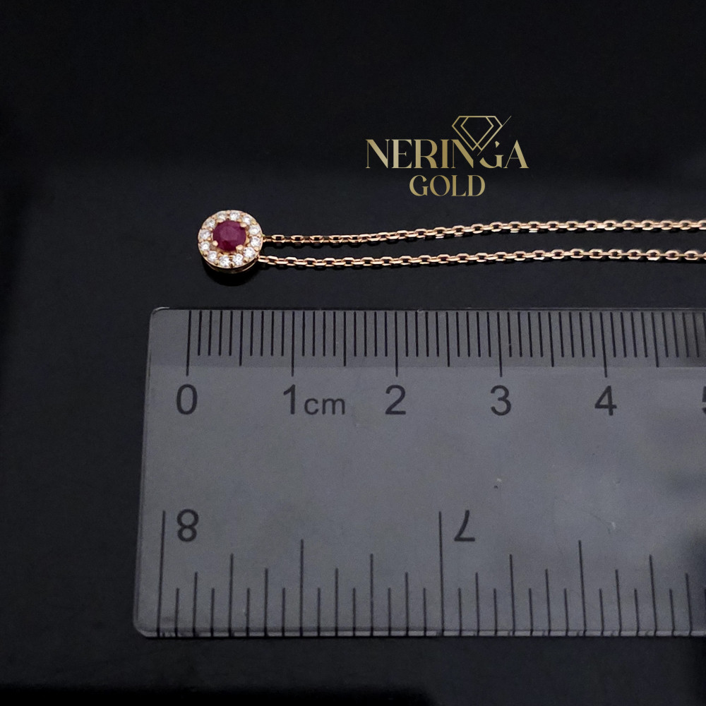 Rose gold gemstone necklace set #69226